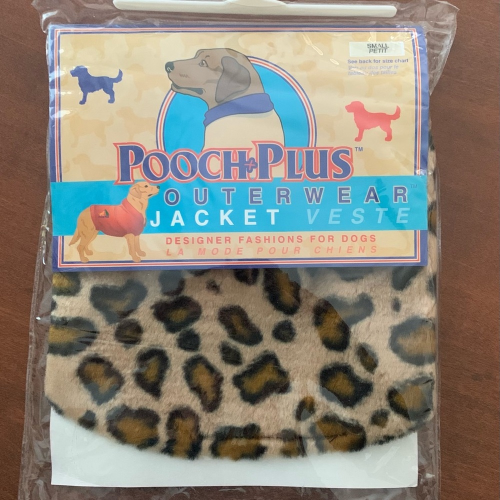 Pooch Plus Dog Jacket, Leopard Pattern, Size Small, New with Tags